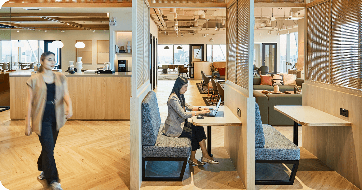 justco global managed coworking coworking space booth carousel 1